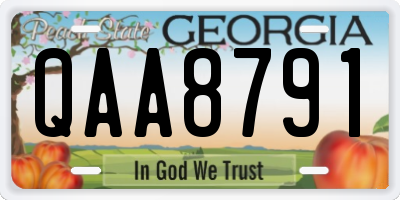 GA license plate QAA8791