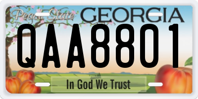 GA license plate QAA8801
