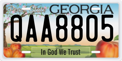 GA license plate QAA8805