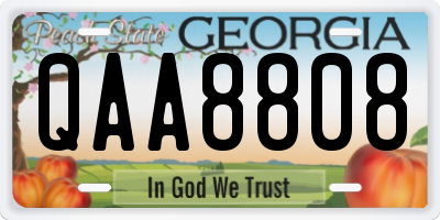 GA license plate QAA8808