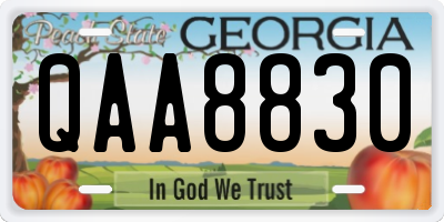 GA license plate QAA8830