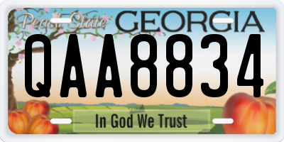 GA license plate QAA8834