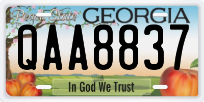 GA license plate QAA8837