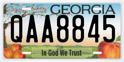 GA license plate QAA8845