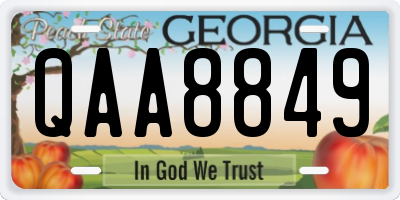 GA license plate QAA8849