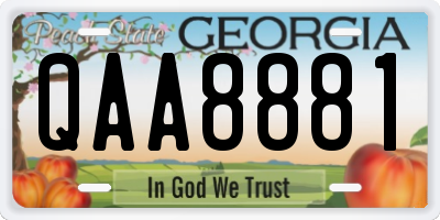 GA license plate QAA8881