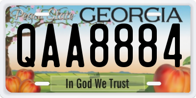 GA license plate QAA8884