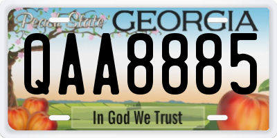 GA license plate QAA8885