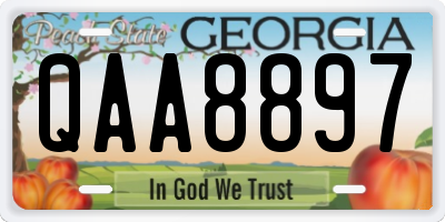 GA license plate QAA8897