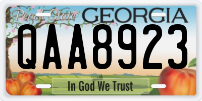 GA license plate QAA8923