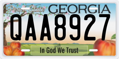 GA license plate QAA8927