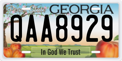 GA license plate QAA8929