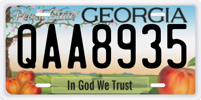GA license plate QAA8935