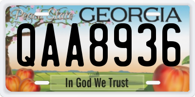 GA license plate QAA8936