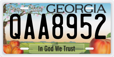 GA license plate QAA8952