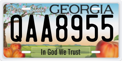 GA license plate QAA8955