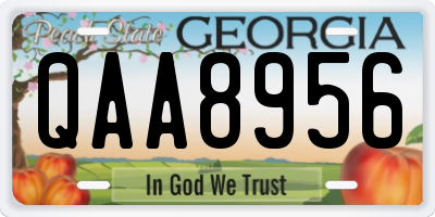 GA license plate QAA8956