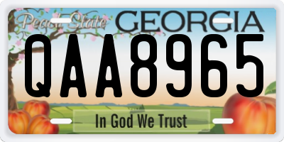 GA license plate QAA8965