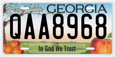 GA license plate QAA8968