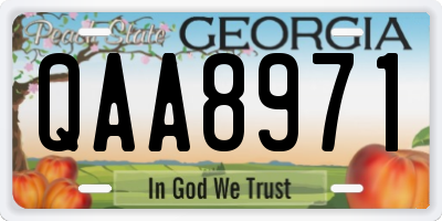GA license plate QAA8971