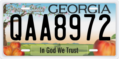 GA license plate QAA8972