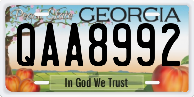 GA license plate QAA8992