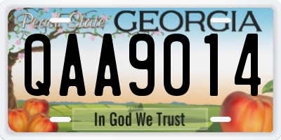 GA license plate QAA9014