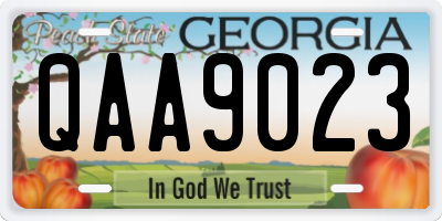 GA license plate QAA9023