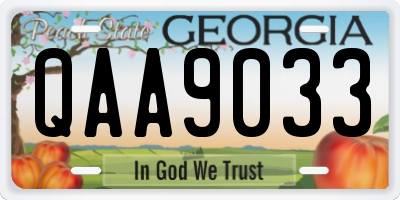 GA license plate QAA9033