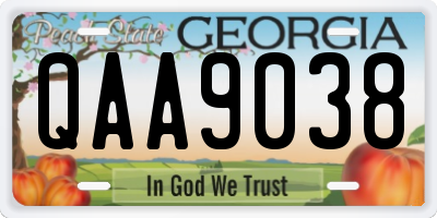 GA license plate QAA9038