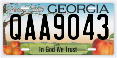 GA license plate QAA9043