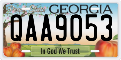 GA license plate QAA9053