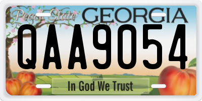 GA license plate QAA9054