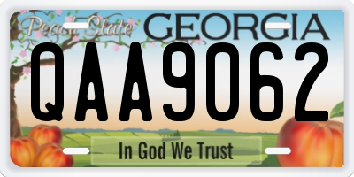 GA license plate QAA9062