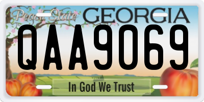 GA license plate QAA9069