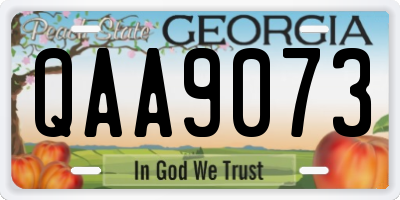 GA license plate QAA9073