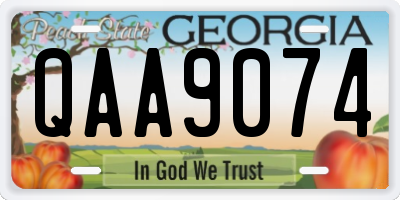 GA license plate QAA9074