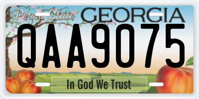 GA license plate QAA9075