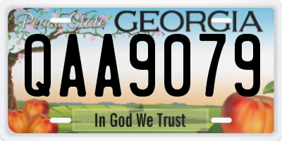 GA license plate QAA9079
