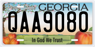 GA license plate QAA9080
