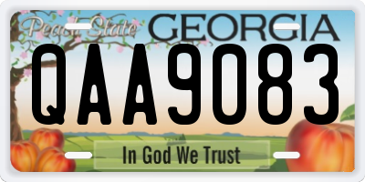 GA license plate QAA9083