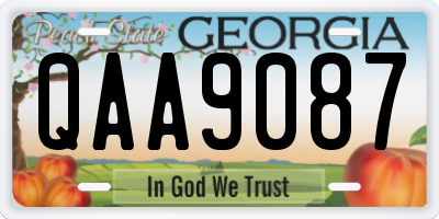 GA license plate QAA9087