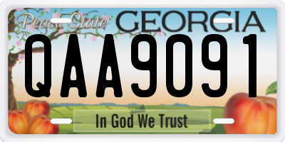 GA license plate QAA9091