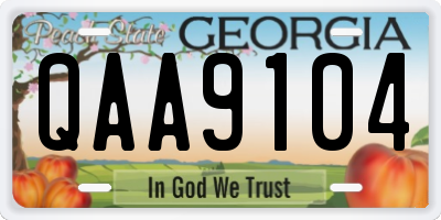 GA license plate QAA9104