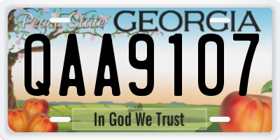 GA license plate QAA9107