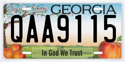 GA license plate QAA9115