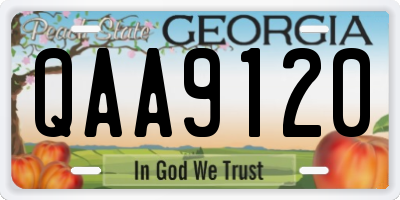 GA license plate QAA9120