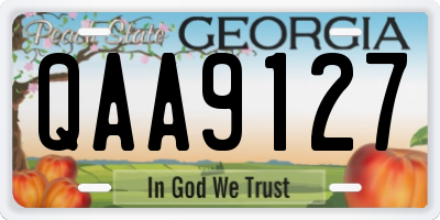 GA license plate QAA9127