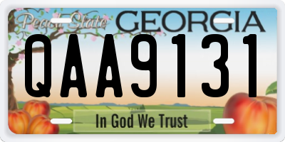GA license plate QAA9131
