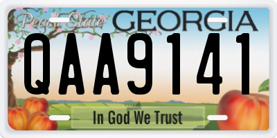 GA license plate QAA9141